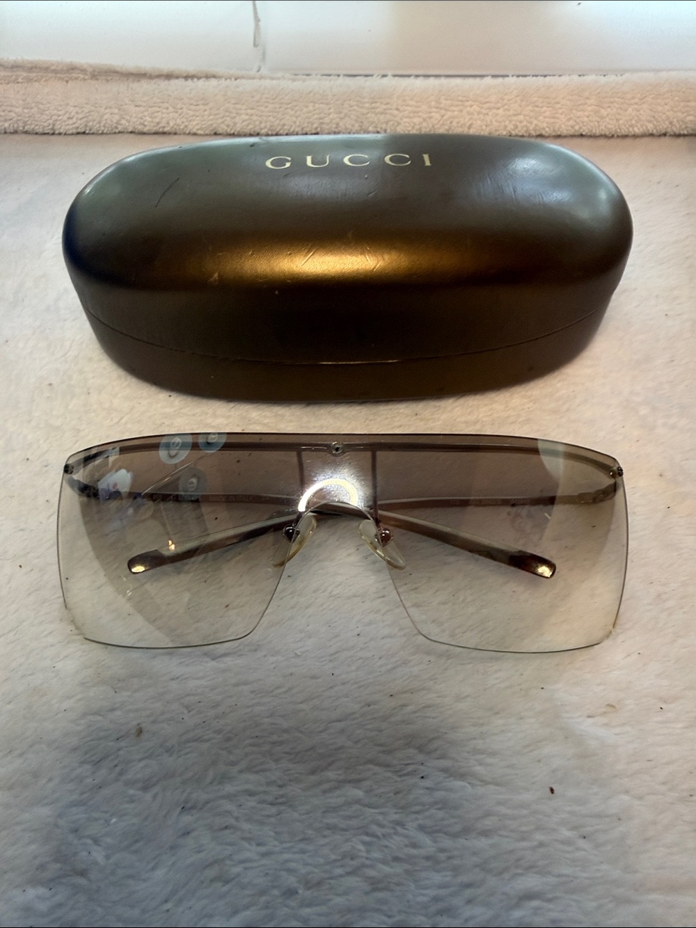 Gucci GG3683/S Gorgeous Vintage Silver Single-Lens Visor Sunglasses